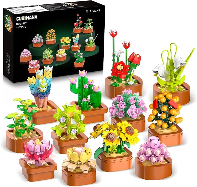 CUBIMANA Flowers Succulents 3-6MM Mini Building