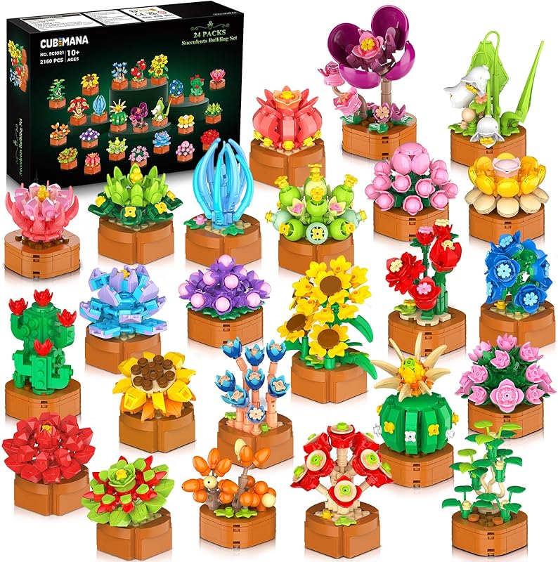 CUBIMANA Pack Flowers Succulents Building